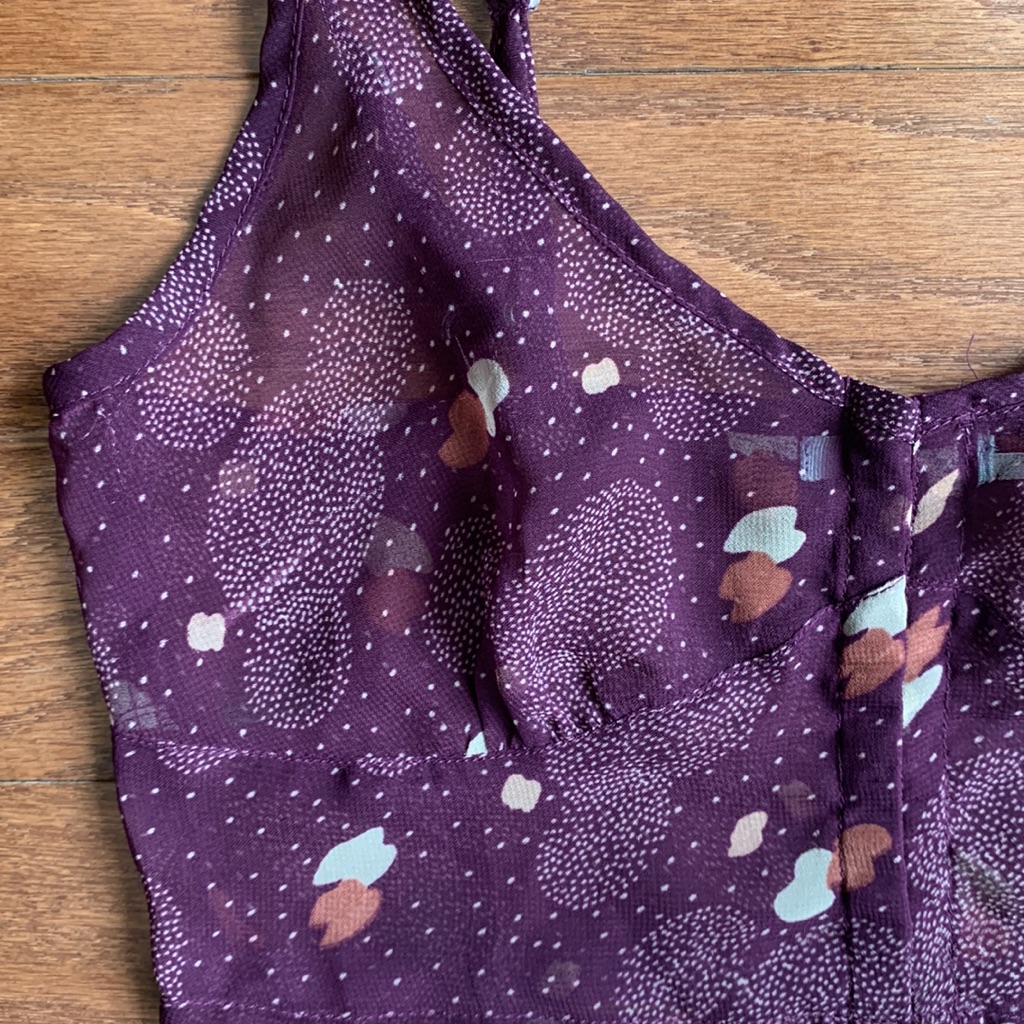 Urban Outfitters Sheer Purple Corset Style Sheer Bralette Crop Top Size Xs